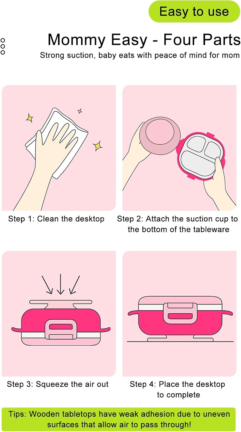 GLOGLOW Baby Place Mats, Double Sided Suckers | Children Feeding Bowl Cup Anti Slip Mat, 10.5cm Diameter, Magic Suction Mat, For Toddler Baby Weaning