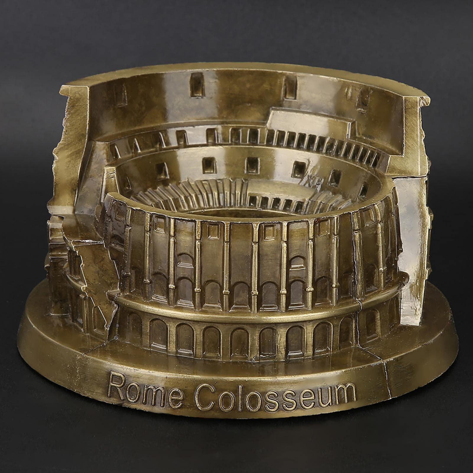 Pssopp Roma Colosseo Modello Metallo Miniatura Colosseo Romano Bronzo retrò Architettura Antica per Scultura Artigianale Artigianale