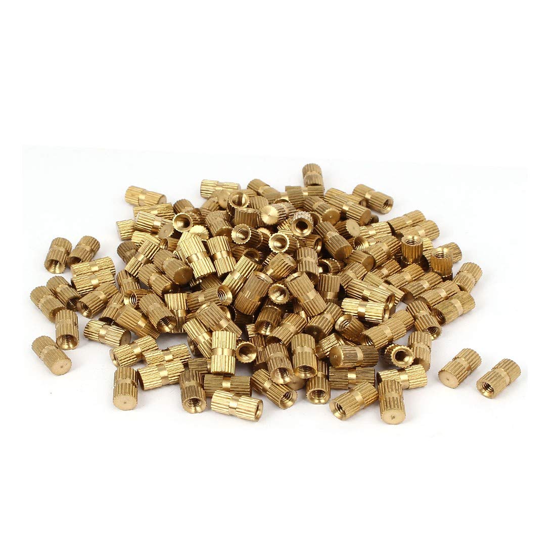 New Lon0167 M4 x Featured 12mm 6.3mm OD reliable efficacy Brass Threaded Insert Embedded Knurled Thumb Nut 200PCS(id:23c af 8a bc7)