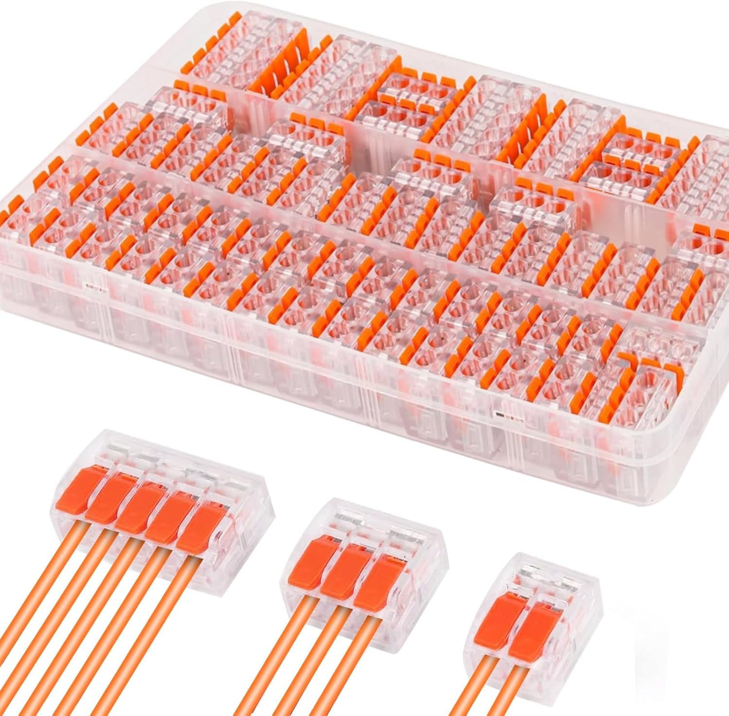 90 Pieces Electrical Connectors, Electrical Fitting Quick Electrical Connector 28-12 AWG, PA/PC Flame Retardant Compact Conductor Wire Connector 45pcs 2 Inputs, 30pcs 3 Inputs, 15pcs 5 Inputs