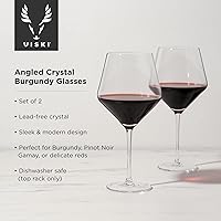 Vista 8 de Viski, copas de champaña de vidrio., Raye Burgundy copas, 9.5", Transparente