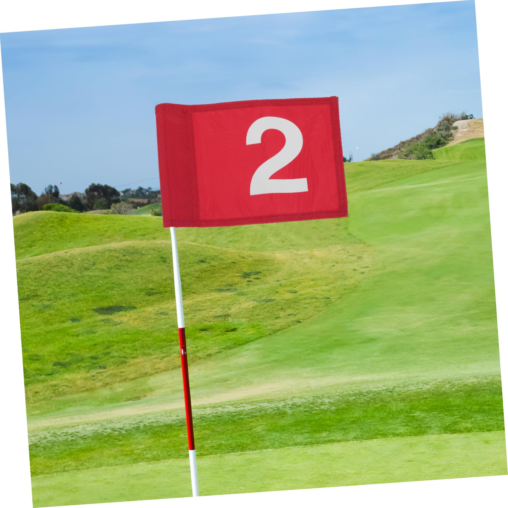 Toyvian 2Pcs Portable Golf Training Flags Practice Flags for Outdoor Use Lightweight Design for Improved Putting Accuracy for Backyard Games and Game Practice