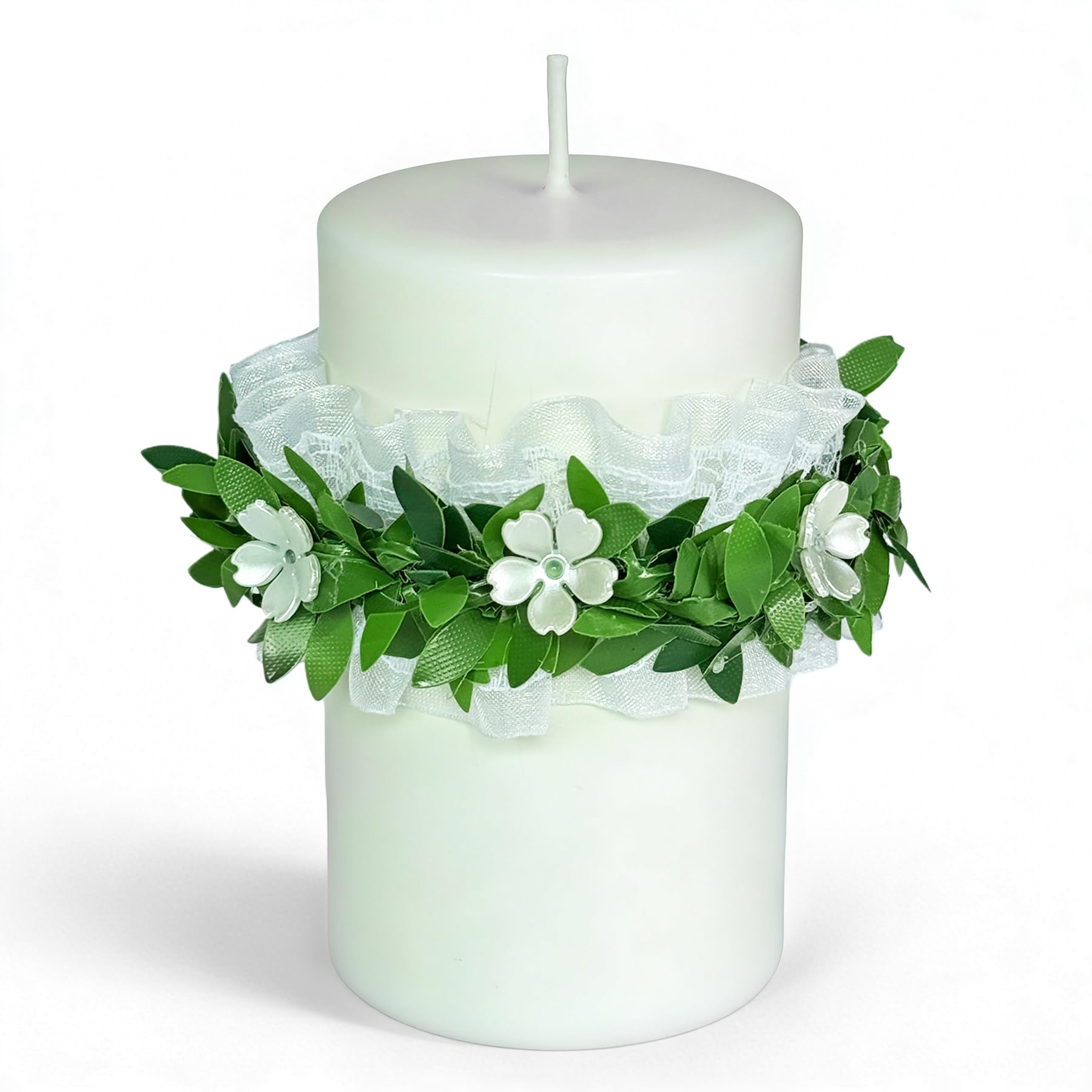 Tropfschutz Kommunionkerze,Tropfenfänger Kommunionkerze,Kerzen Tropfschutz Kommunion 4.5-10cm,Tropfschutz Taufkerzen,Taufkerzen Buchskranz Tropfenfänger,Kerzenrock Kommunion,Tropfschutz Kerzenkranz