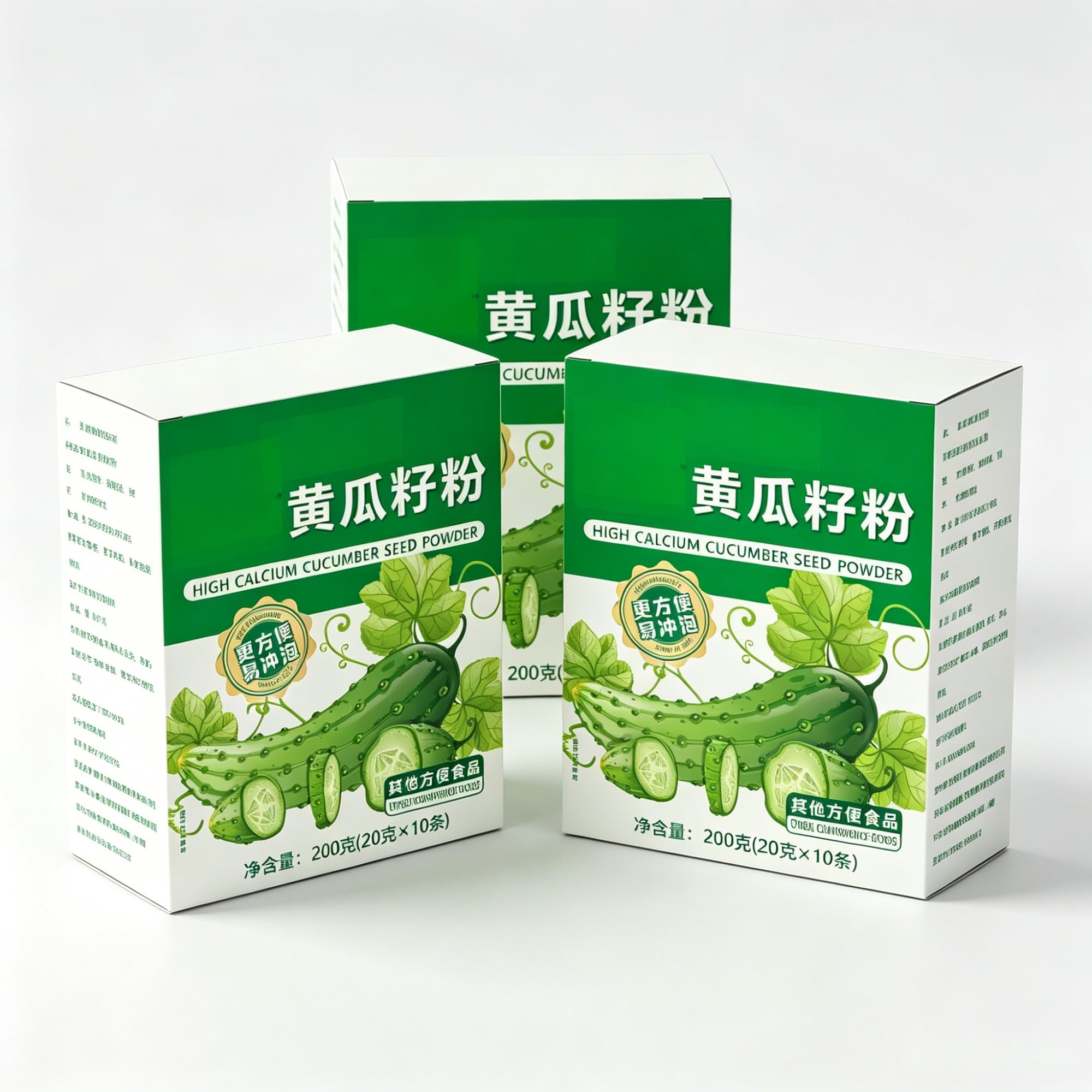 Poudre de graines de concombre pure instantanée, sachets individuels portables, boisson naturelle for le petit-déjeuner et les voyages(3pcs)