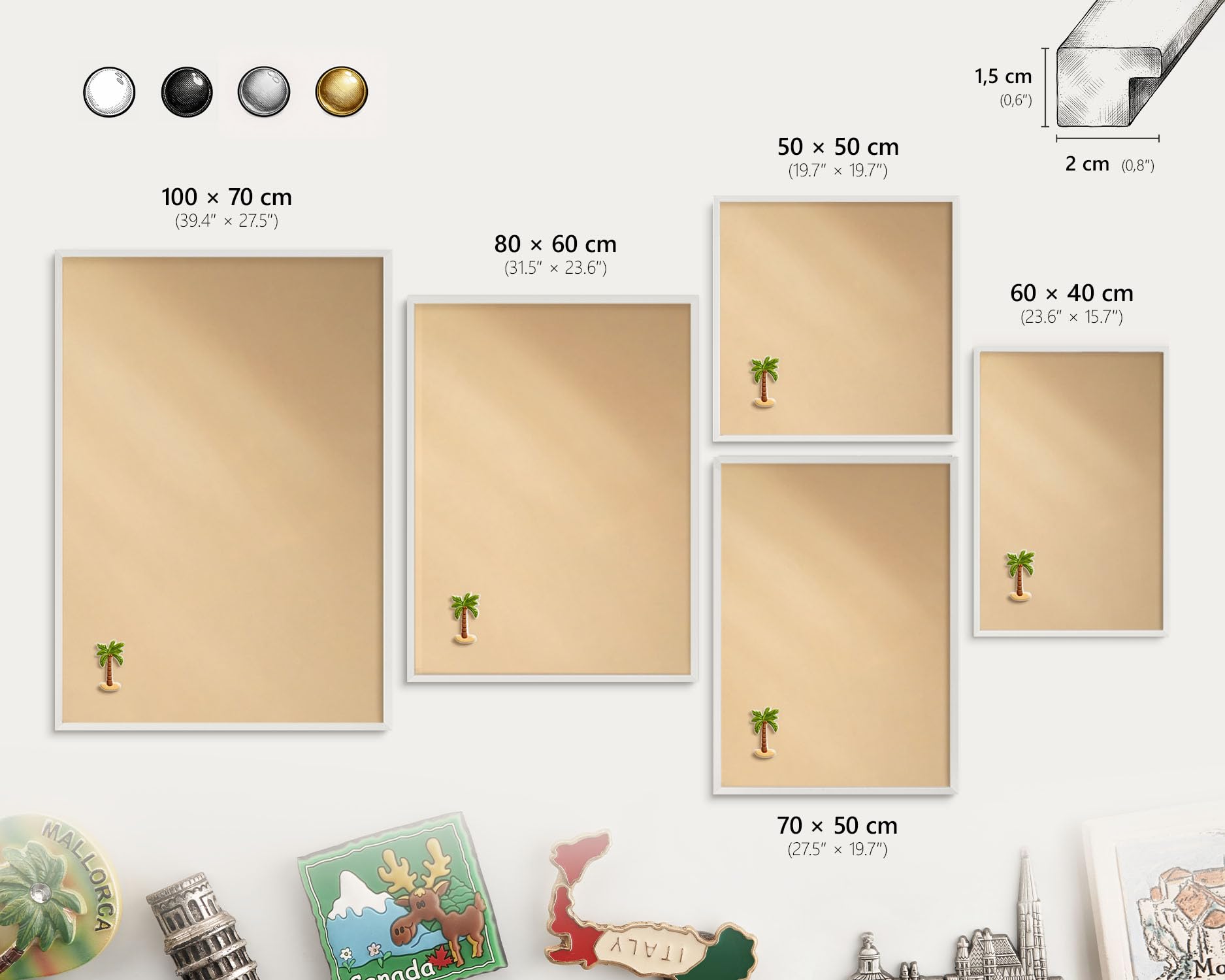 Pizarra Magnética de Pared 60x40 Armonia cremosa Marco Blanco | Pizarra | Organizador | de Pared | Tablón | Anuncios | Decorativo | Recordatorio | Notas | Planificador | Semanal | Menú
