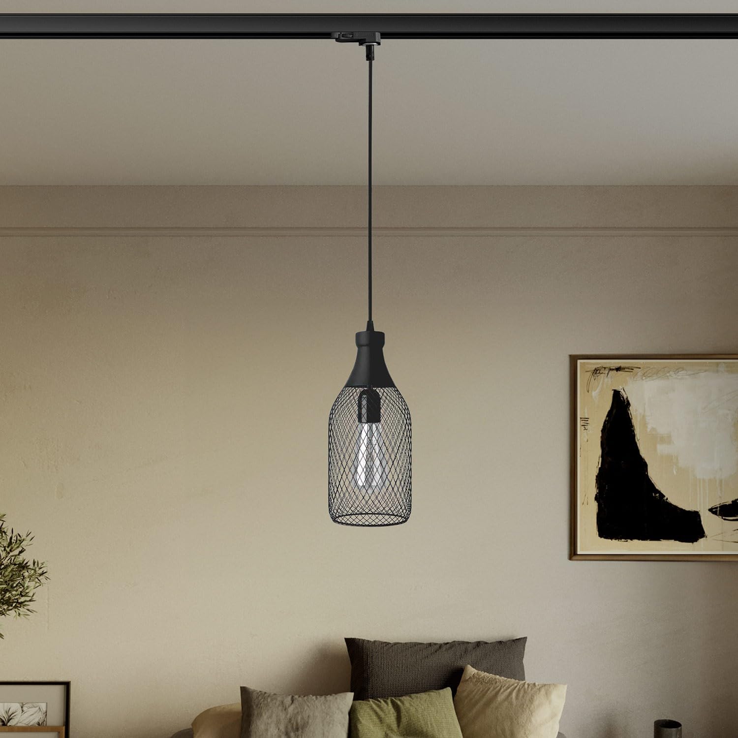 creative cables - Suspension lumineuse en forme de bouteille jéroboam pour rails d'éclairage - Ampoule incluse