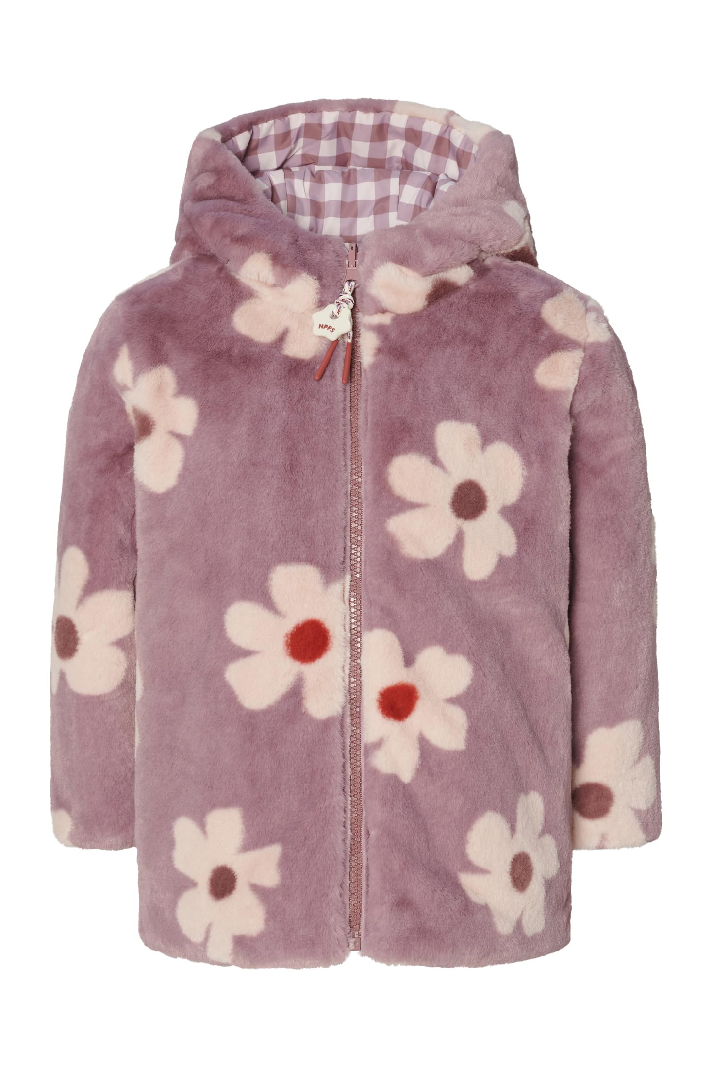 Meisjesjack Norden omkeerbare allover print, Bloemenpatroon - N377, 140
