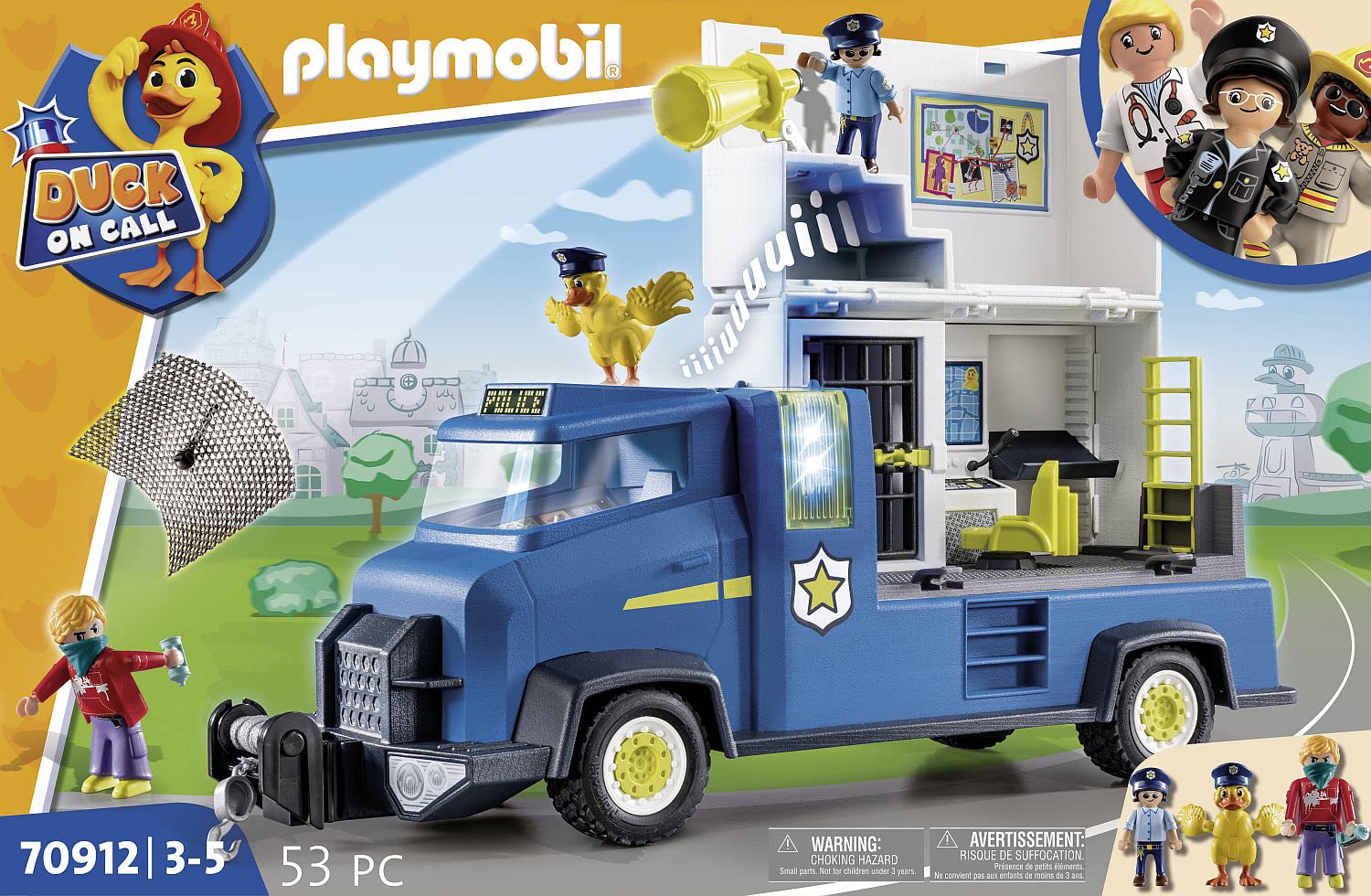 PLAYMOBIL Duck ON Call 70912 Furgone della Polizia, con luci e Suoni, Giocattoli per Bambini dai 3 Anni