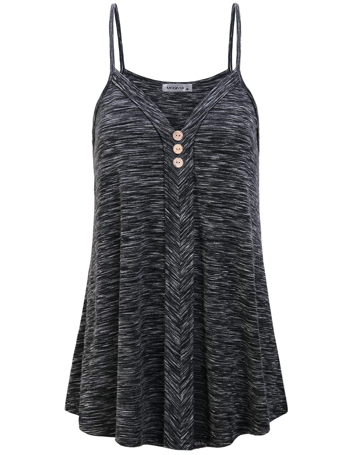 Womens Summer V Neck Casual Flowy Spaghetti Strap Camisole Tank Tops