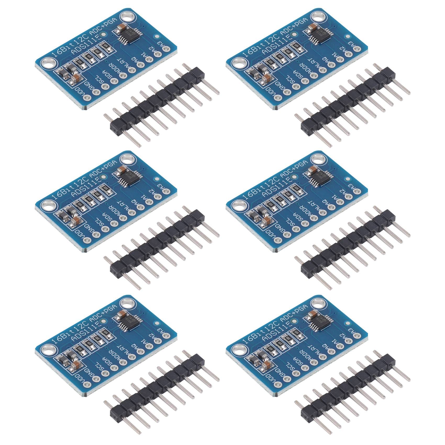 6 PièCes SéRies ADS1115 Convertisseur AnalogiqueNuméRique Convertisseur de Module ADC 16 Bits avec Amplificateur de Gain Programmable pour