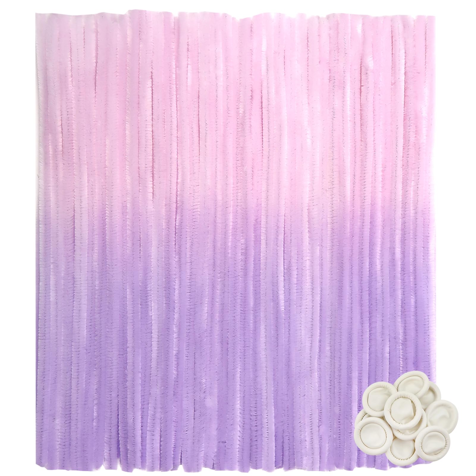 TOAOB 100pcs Pipe Cleaners Gradient Light Pink Chenille Stems for Crafts 12 Inch Fuzzy Sticks Craft Supplies for DIY Art Craft Projects Home Decorations