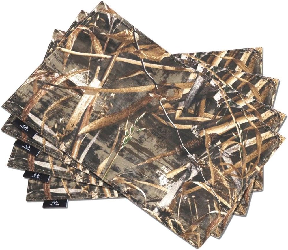 VISI-ONE Realtree Edge 2 Layers Coasters Saucers Absorbant Mat Pad Camo Style Fabric for Glass Cup Drinking, Glass Holder 4" x 4", Pack of 4 (Camouflage)