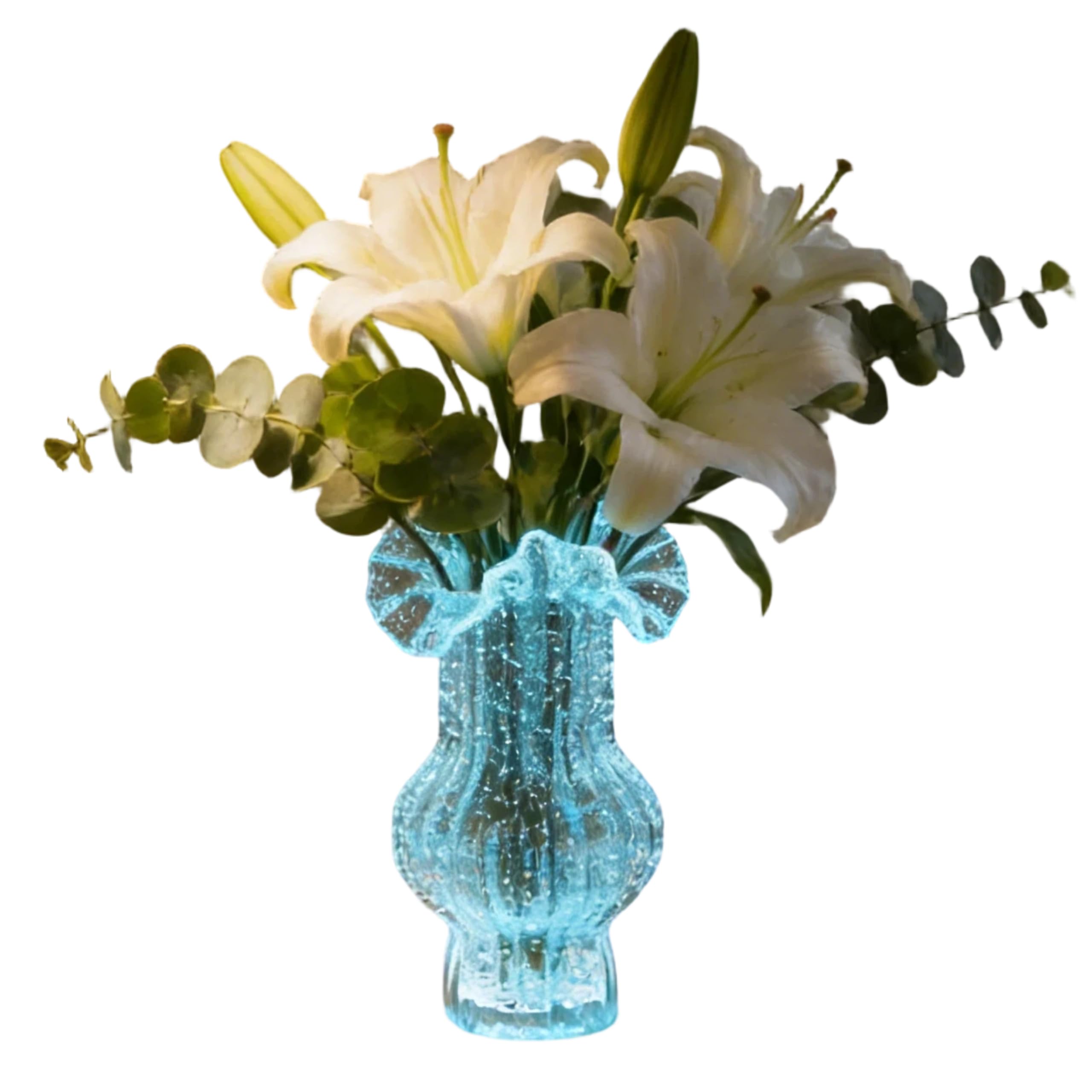 Handmade Glass Flower Vase Luminous Fluorescent Stone Vase for Flowers Decorative Vase for Home Decor Living Room Farmhouse
