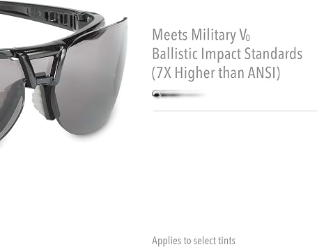 Uvex by Honeywell Protege Safety Glasses, Metallic Black Frame with Clear Lens & Uvextreme Anti-Fog Coating (S4200X)