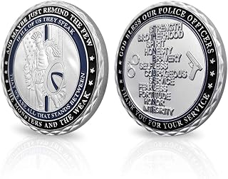 AtSKnSK Thin Blue Line Police Officers Challenge Coin Law Enforcement Spartan Warrior Collectible Gift