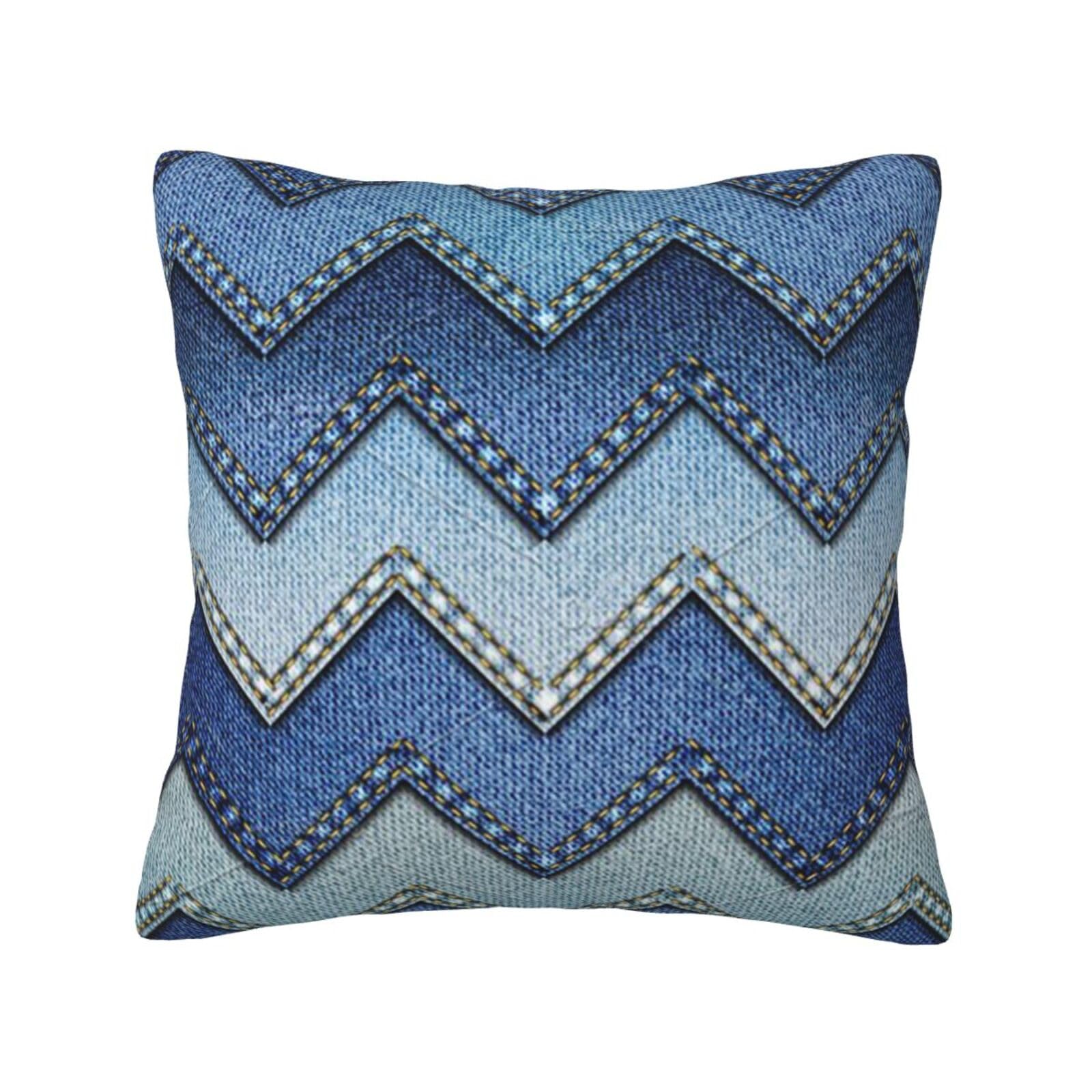 YFSGDLBN Gradient Blue Denim printed Velvet pillowcase decorative Cushion Cover