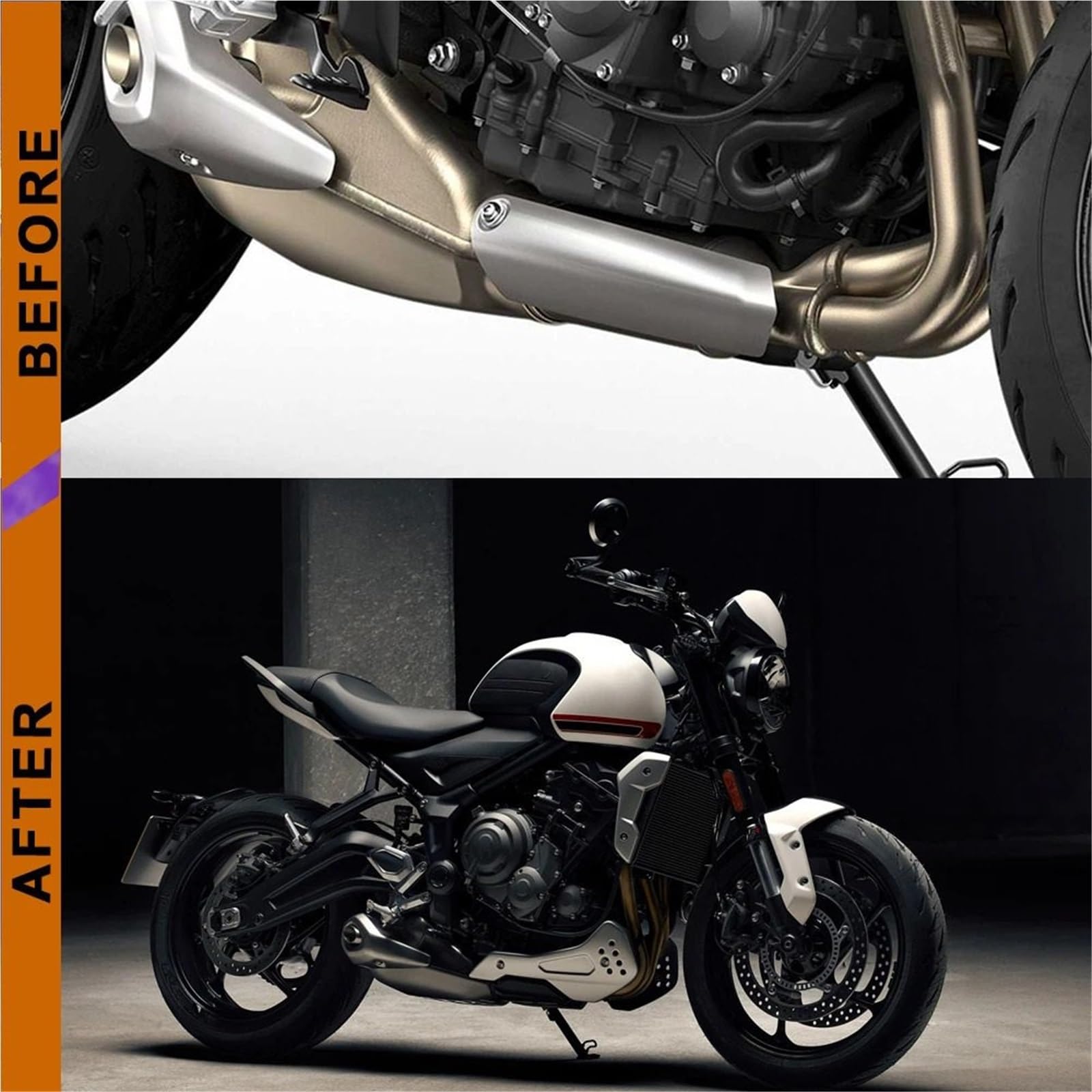 Carenado Protector de alerón Inferior del Motor para Motocicleta Trident 660 2021-2022 Deflector Aire Moto Carenado Deflector de Viento(Frosted Black)