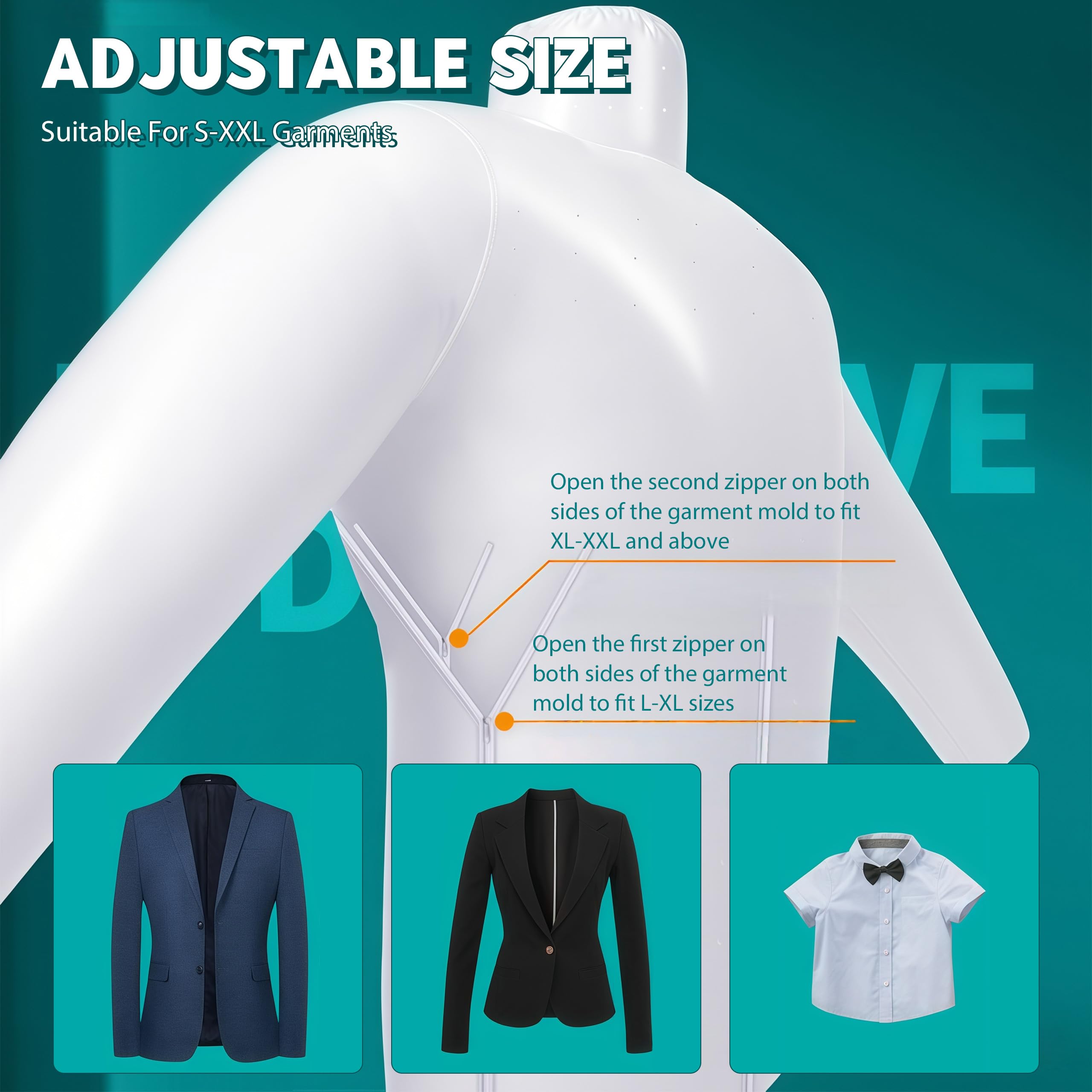 Fer à repasser automatique pour chemises, portable, avec fonction de temps pour chaussures, vêtements, pantalons et jupes, avec couverture sèche et séchage à 360° (3PCS)