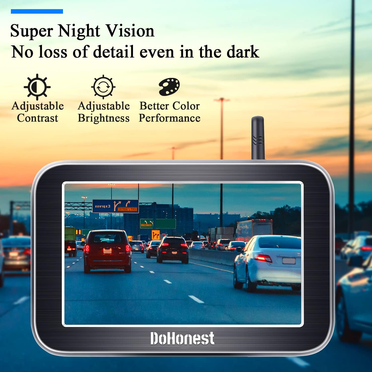 Super Big Clearance! DoHonest Wireless Backup Camera HD 1080P with 5 Monitor, Night Vision Bluetooth Camera Stable Digital Signal for Pickup Truck Van Camping Car License Plate Hitch Rear View Camera DIY Guidelines-V11