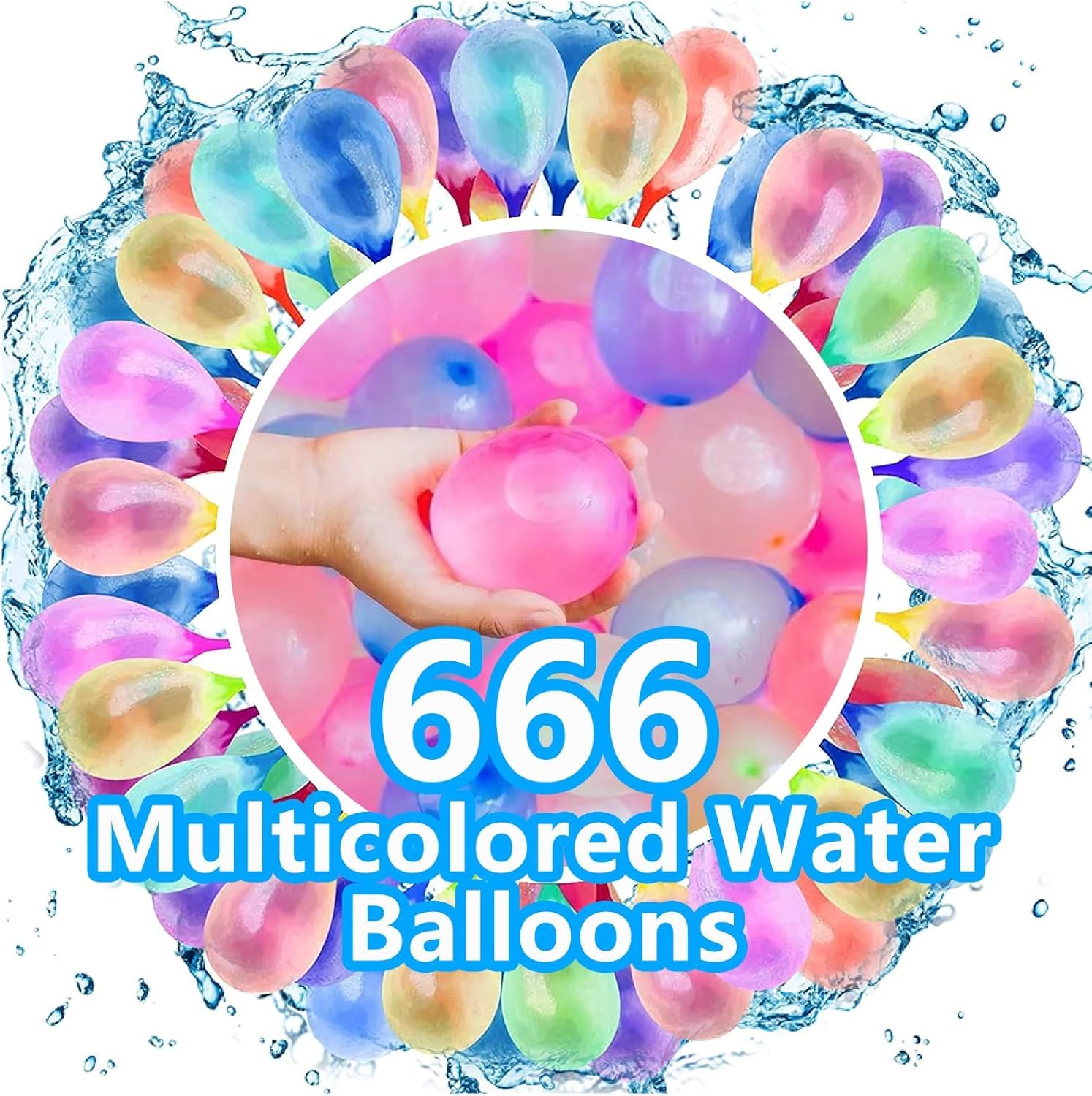 666 Water Balloons Self Sealing, Multi-color Water Balloons for Kids Easy Fill, Great for Pool Outdoor Parties, Beach, Summer Fun, Water Games