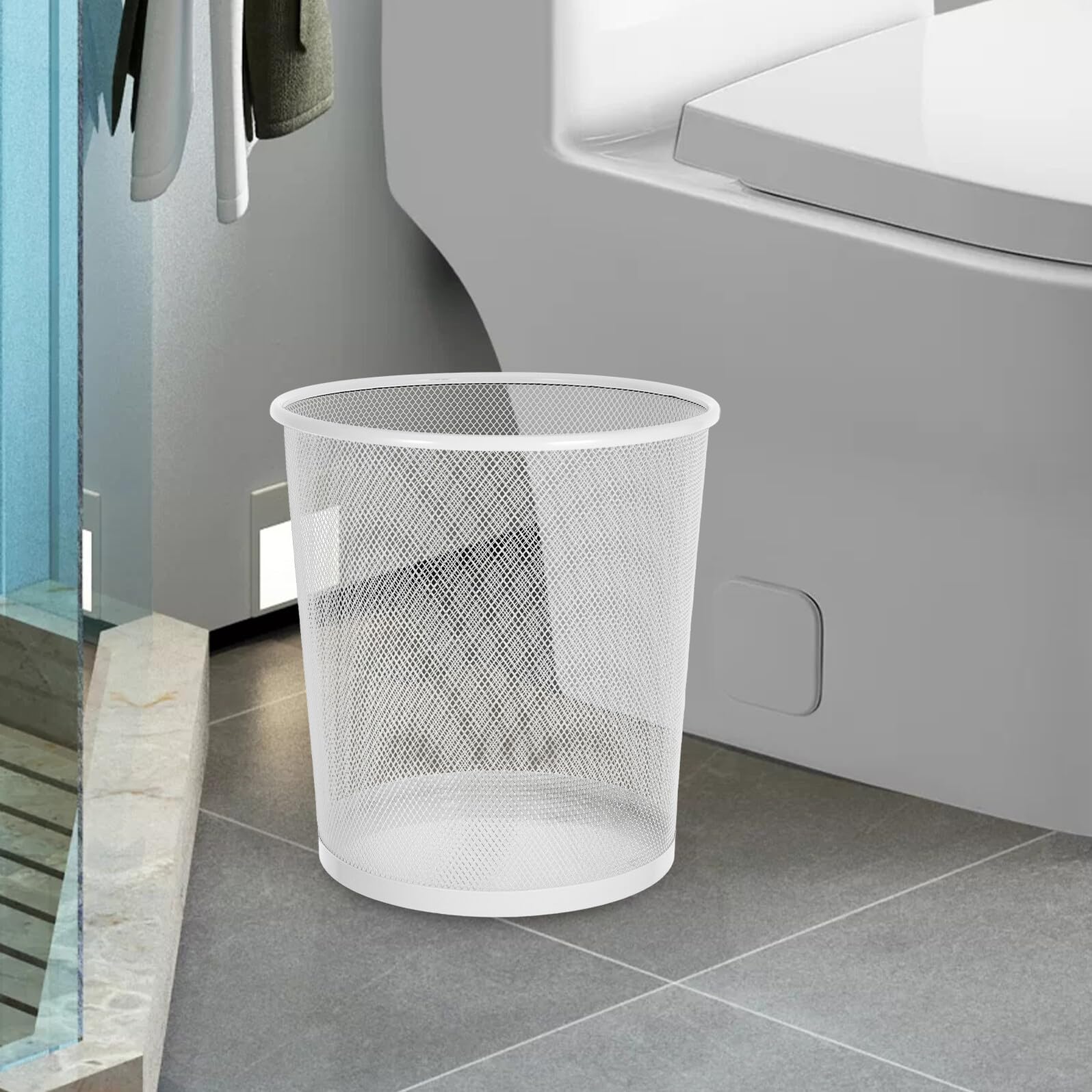 BESPORTBLE Cestino per Rifiuti in Ferro Battuto 12L Cestino Compatto da Scrivania e Ufficio Contenitore Metallico Ampia Apertura per Uso Domestico e Camere da Letto