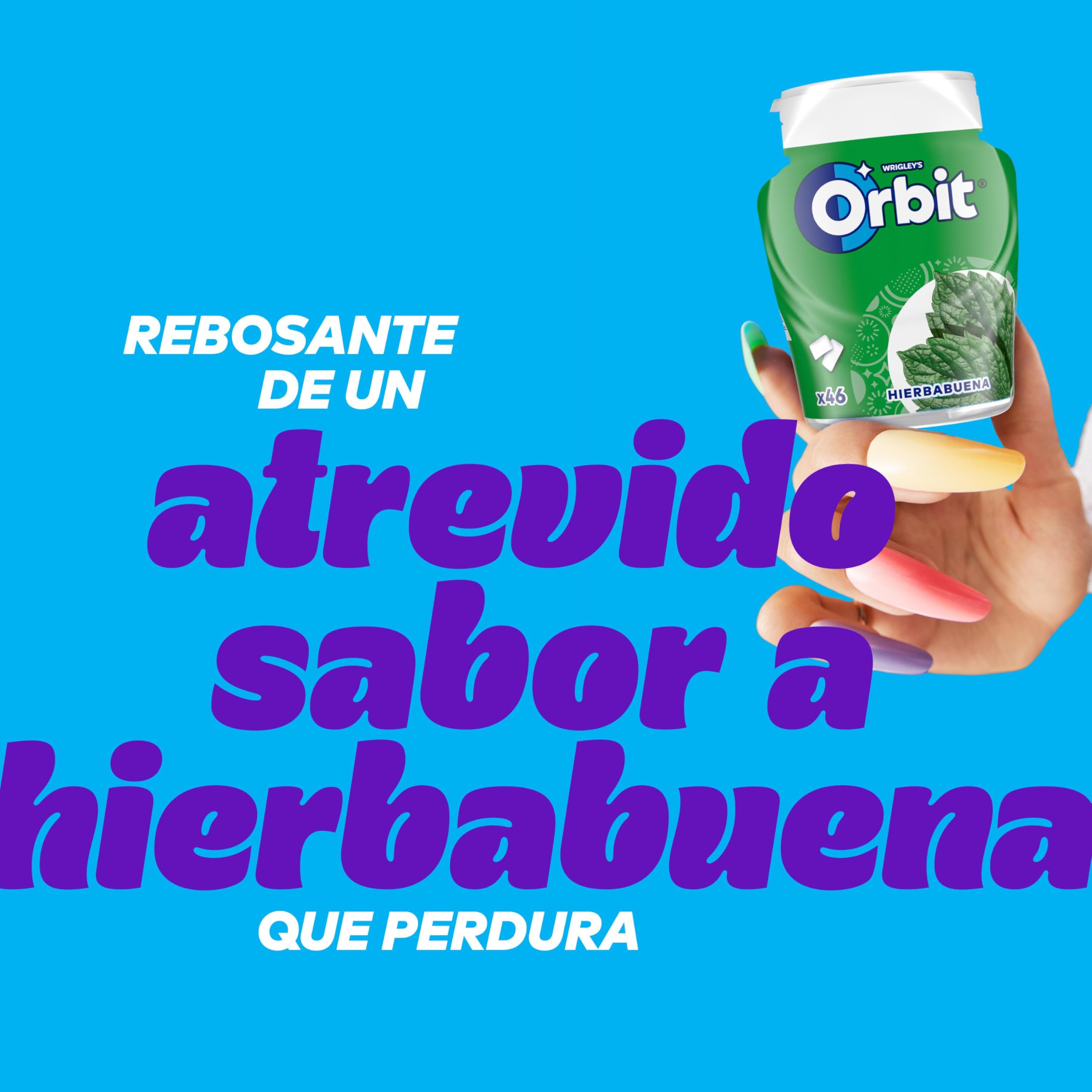 Orbit Bote Chicles Sin Azúcar Hierbabuena Fresco Intenso Larga Duración Gragea 6 x 46