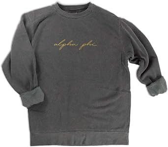 Alpha Phi Gold Script Comfort Colors Sweatshirt