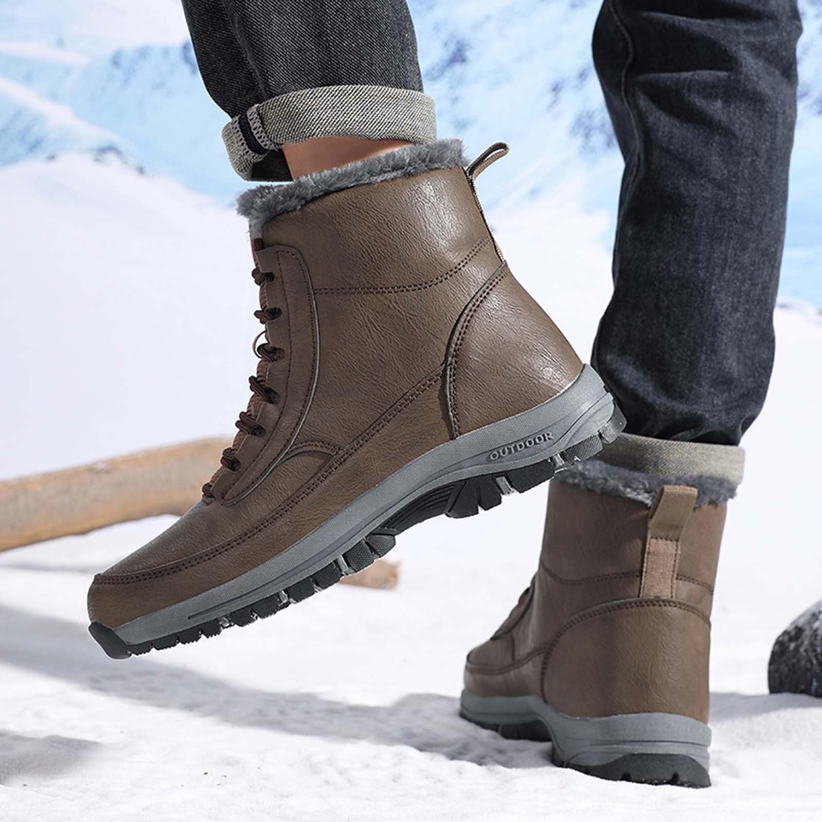 Chaussures de randonnée Hivernales Tout Terrain avec Montantes Chaudes pour Temps Froid et Grande Taille