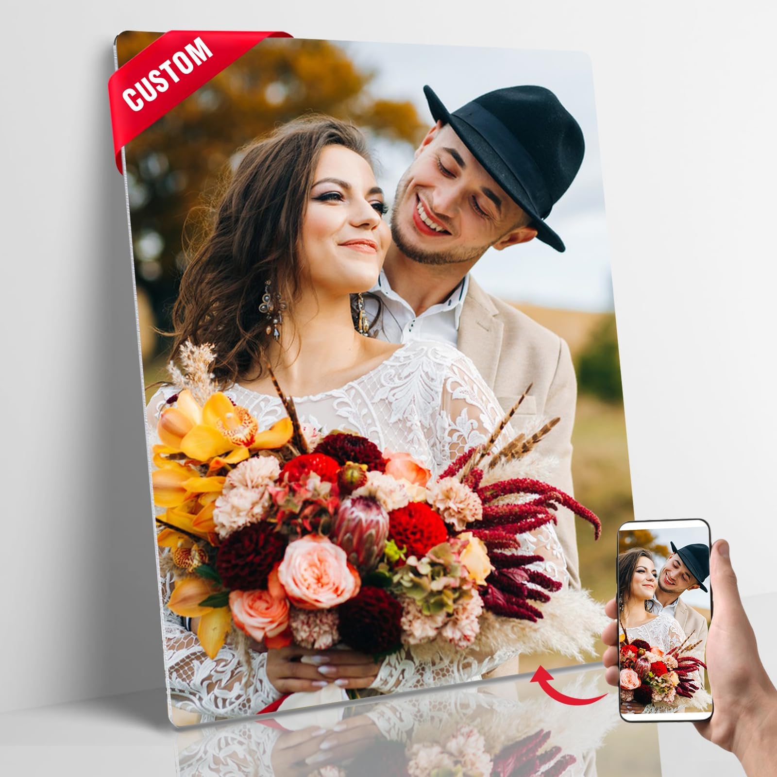 Custom Metal Photo Prints Customized Photo Gifts Personalized Metal Picture for Home Decor Ready to Hang