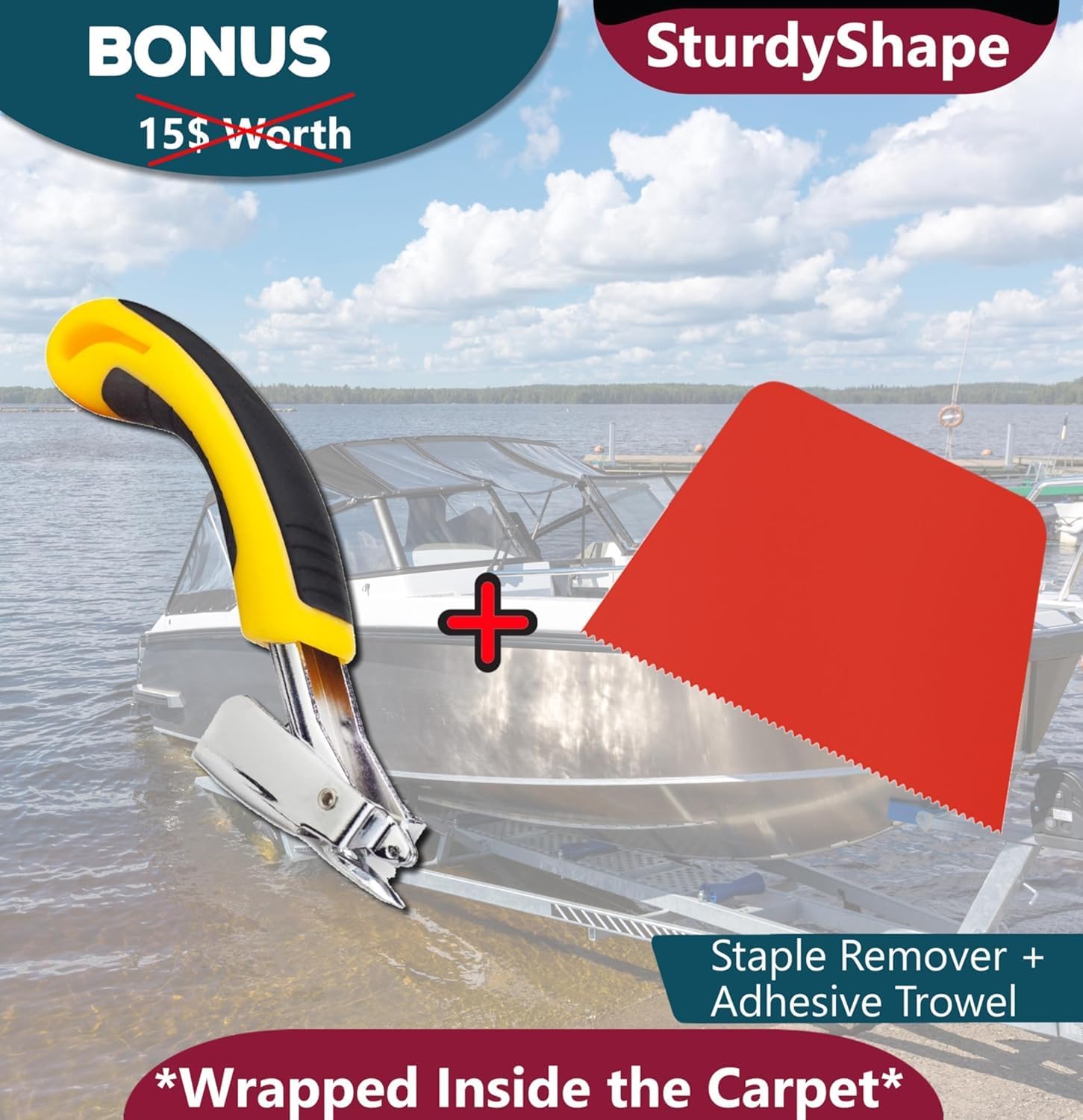 SturdyShape Thick Boat Trailer Bunk Carpet Kit 12ftx9in 25oz - 2 Pack