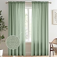 Vista 31 de Melodieux Cortinas semitraslúcidas blancas de 24 pulgadas de largo para cocina, cafetería, dormitorio, ventanas pequeñas, con bolsillo para barra