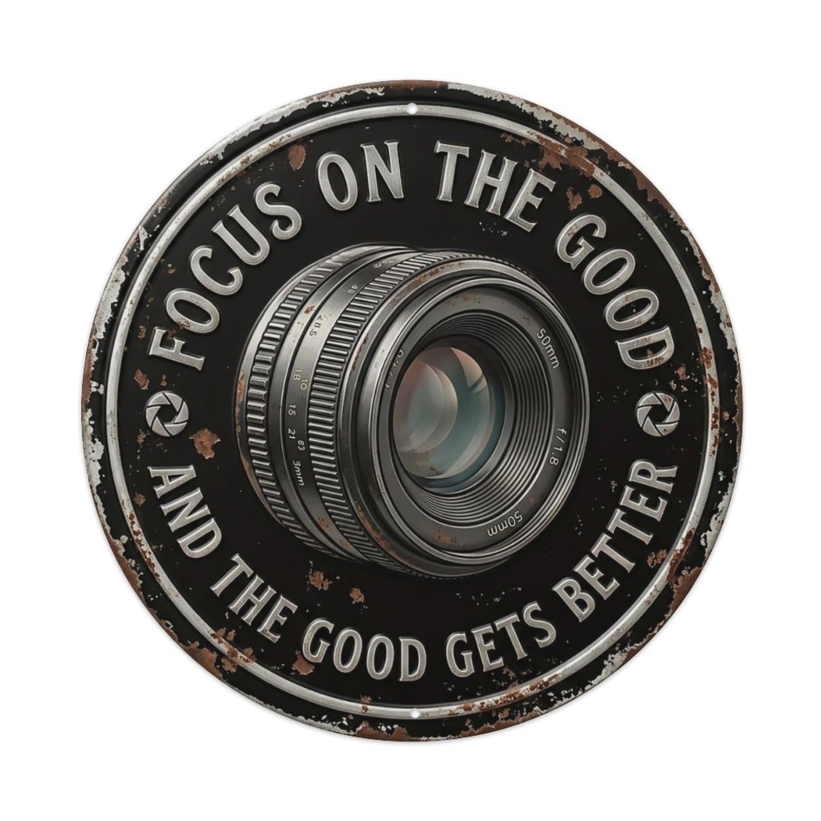 Vintage Camera Lens Studio Metal Tin Sign