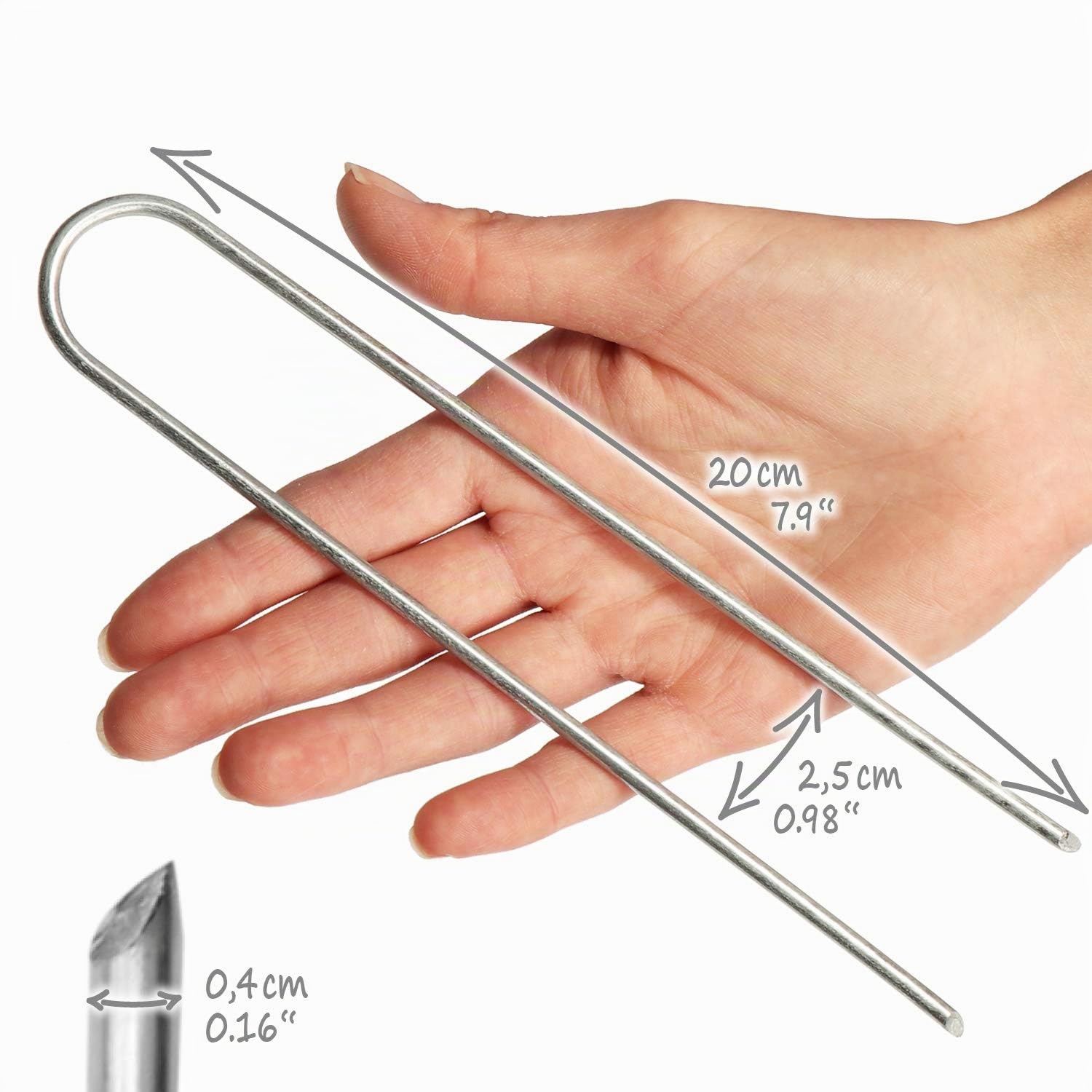 COM-FOUR® 200x ancrages au Sol en Acier revêtu, piquets de Sol Robustes