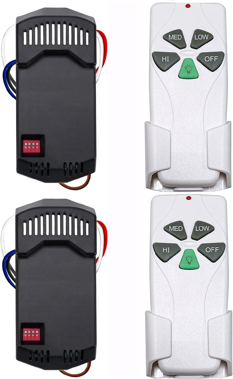 WN Ceiling Fan Remote Control Dimmable Replace for Hampton Bay, Harbor Breeze, Hunter-53T+R28 KIT 2PACK