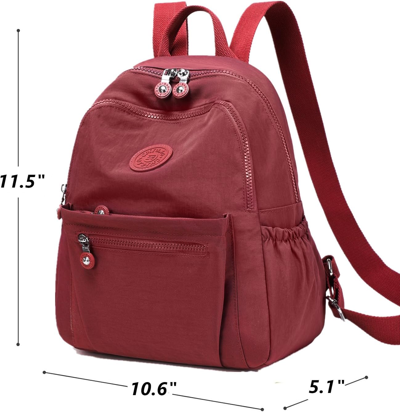Backpack Purse for Women Ladies Nylon Bag Casual Daypack Travel Shopping Pack (A Style Wine Red) image 2