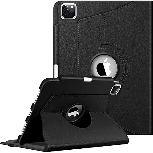 Fintie Rotating Case for iPad Pro 11-inch (4th / 3rd Generation) 2022/2021-360 Degree Swiveling Stand Cover w/Pencil Holder, Auto Sleep/Wake, Also Fit iPad Pro 11" 2nd/1st Gen, Black