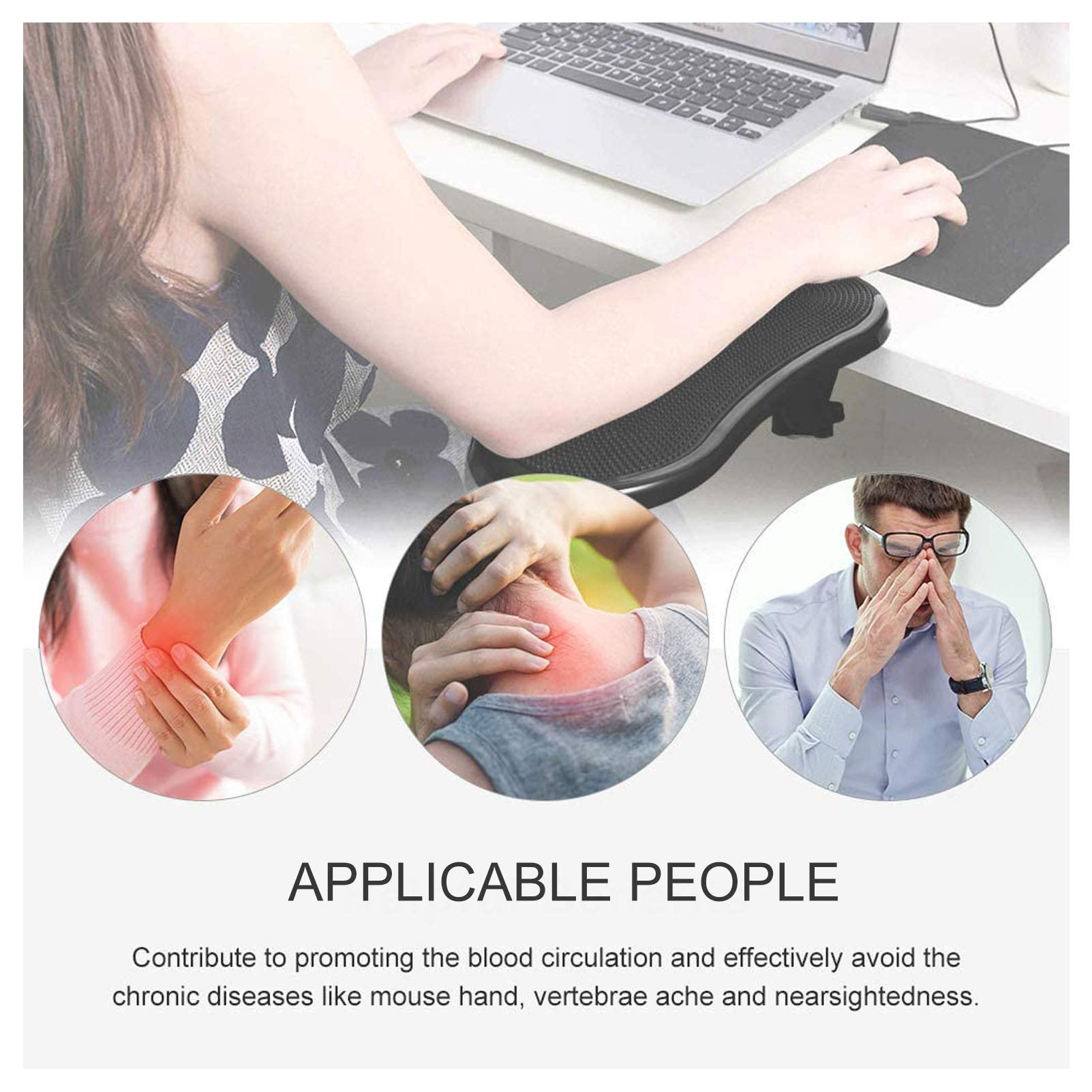 Cuscino per poggiabraccia per computer da massaggio, estensore per poggiapolsi girevole regolabile ergonomico per gomito, supporto per braccio mouse tastiera home office per rilasciare lo stress ed