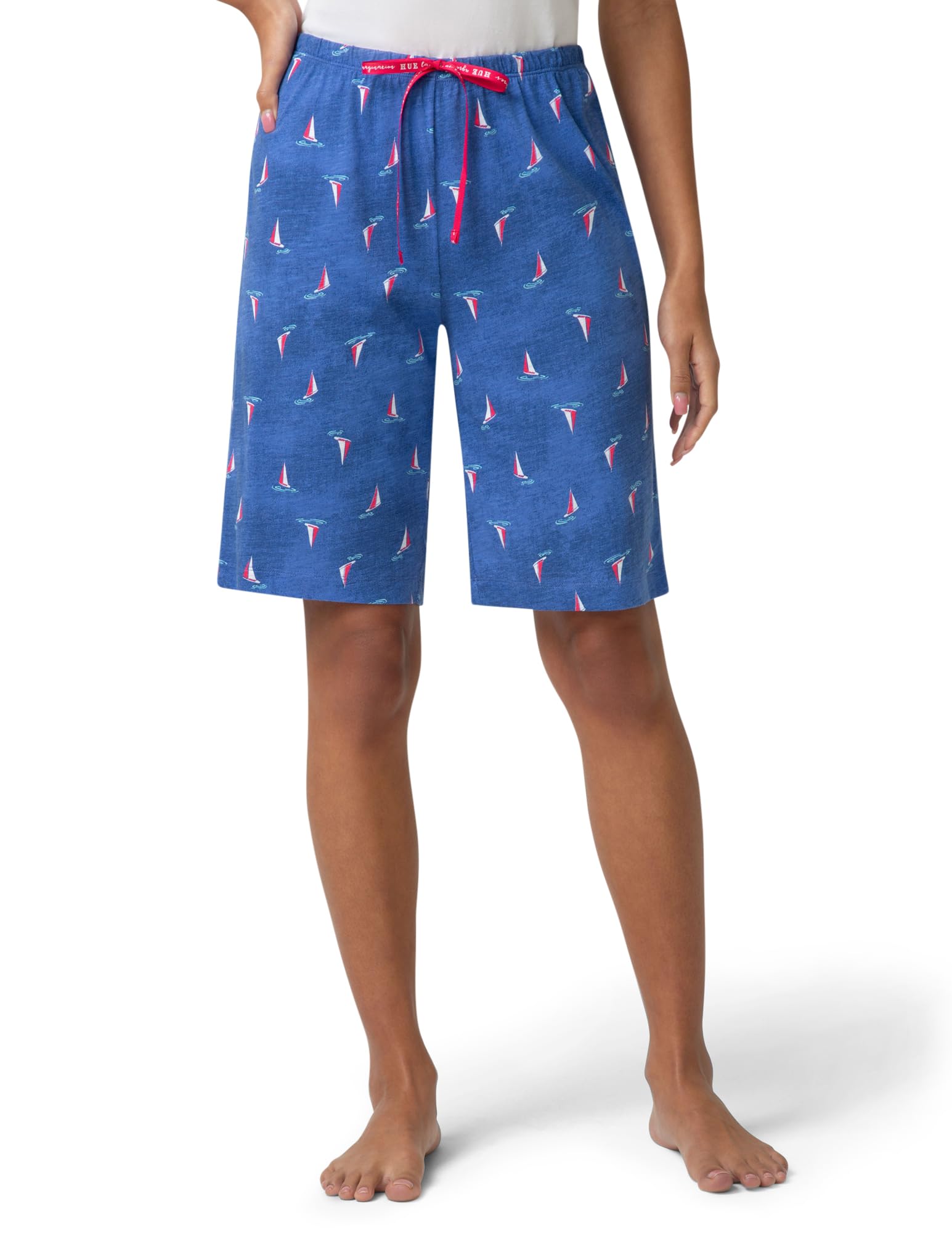 HUE Women's Summer Vacation Pajama Separates, Soft, Whimsical Print Pjs with Tropical Beach Themes, Flip Flops, Cocktails