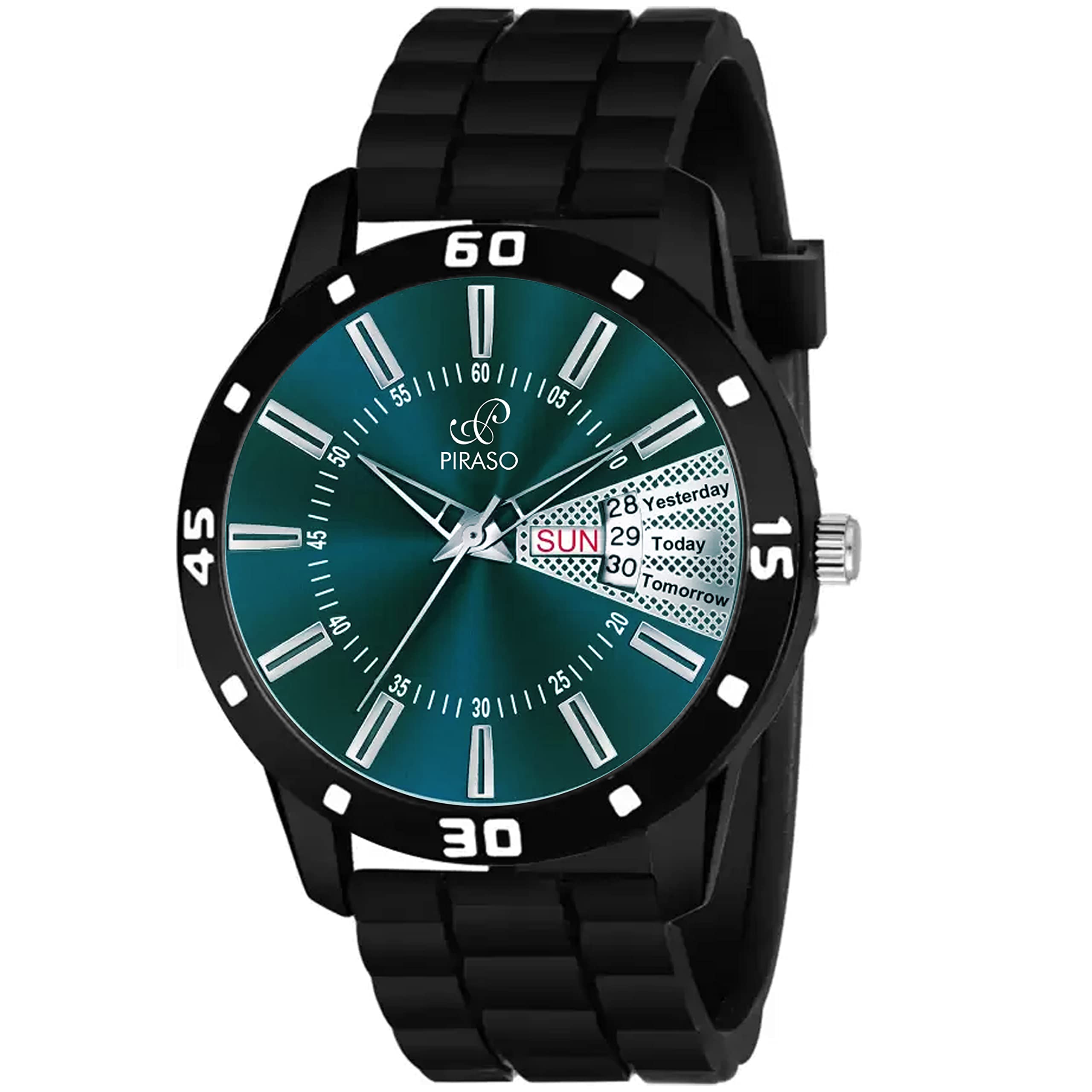 PIRASO Analog Day&Date Working Display Turquoise DIAL and Black Strap Watch for Men&Boys (B0BS3ZLCXY) Amazon Price History, Amazon Price Tracker