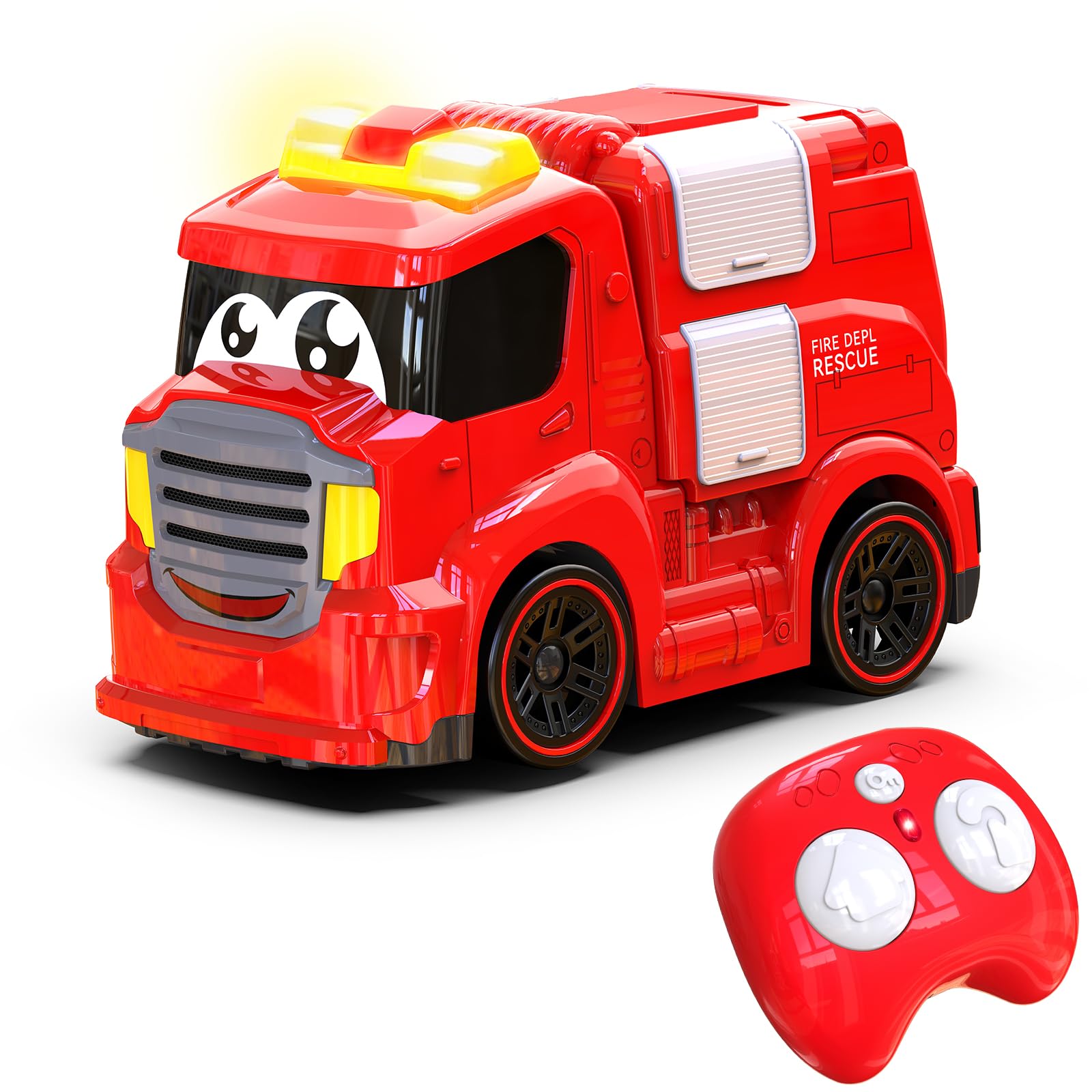 AEROQUEST Remote Control Fire Truck Toy for Toddlers Ages 1-4