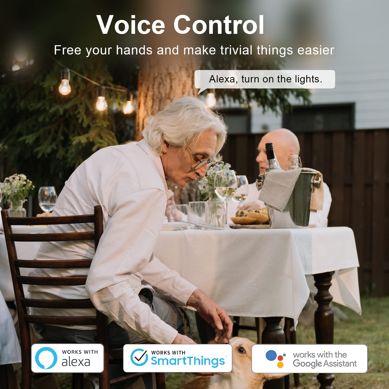 WiFi Outdoor Smart Plug Smart Plugs That Work with Google Home for Voice Control Wireless Remote APP Control — view 2