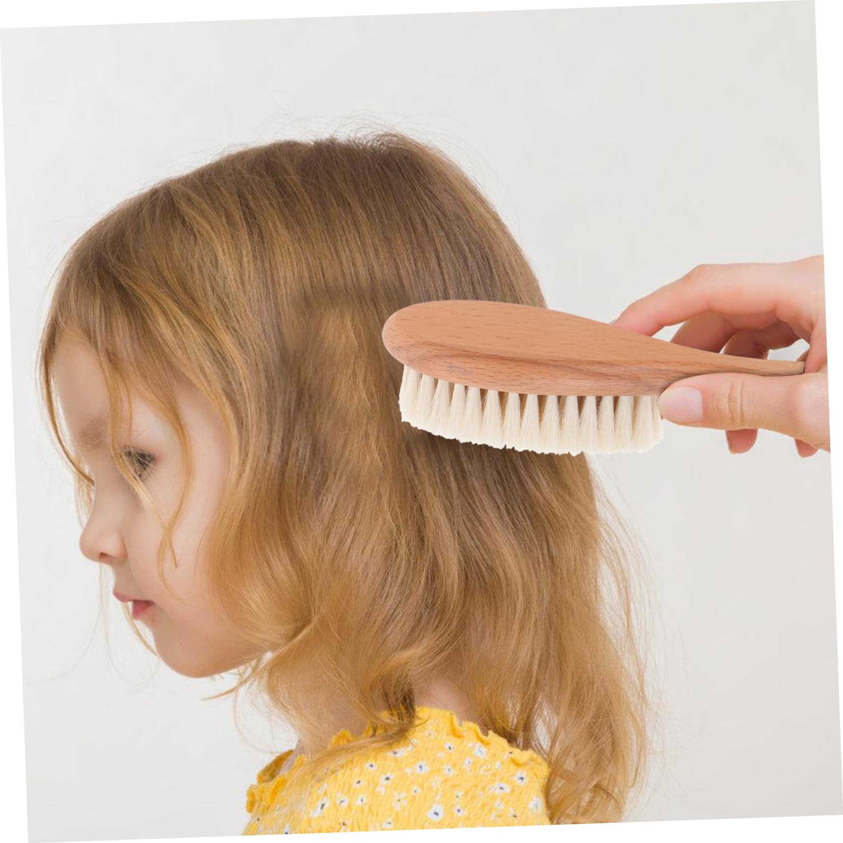 VICASKY Infant Hair Brush Set Baby Hair Comb Soft Wool Brush Wooden Comb Newborn Scalp Scrubber