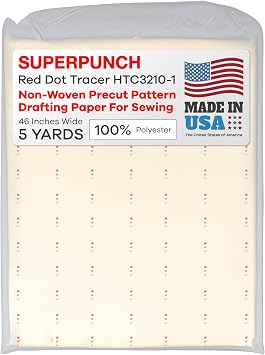 Red Dot Tracer HTC3210-1 46 Inches Wide, Non-Woven Precut Pattern Drafting Paper for Sewing, Copying, Altering, Designing & Scaling, 100% Polyester, in 5 Yard Package, Made in USA