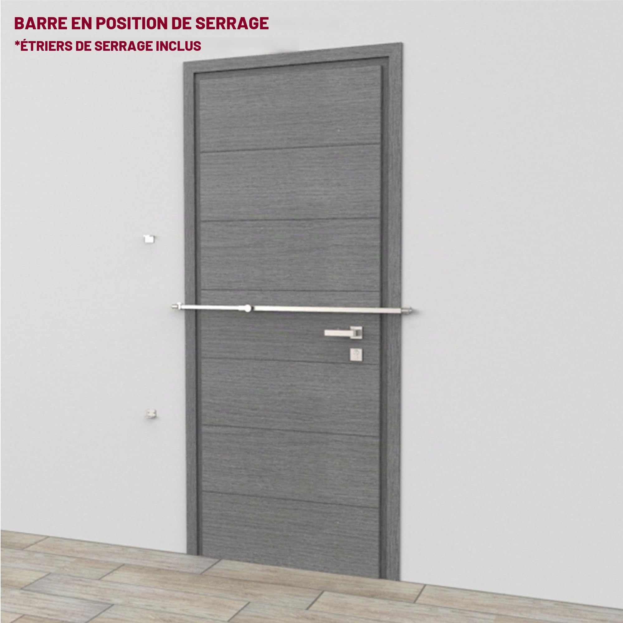 Barre anti-intrusion de sécurité - acier inoxydable 316L - extensible de 800 à 1400 mm. - anti-effraction - antivol - pour portes, portes et fenêtres - résistant - haute qualité - DimAccessoires