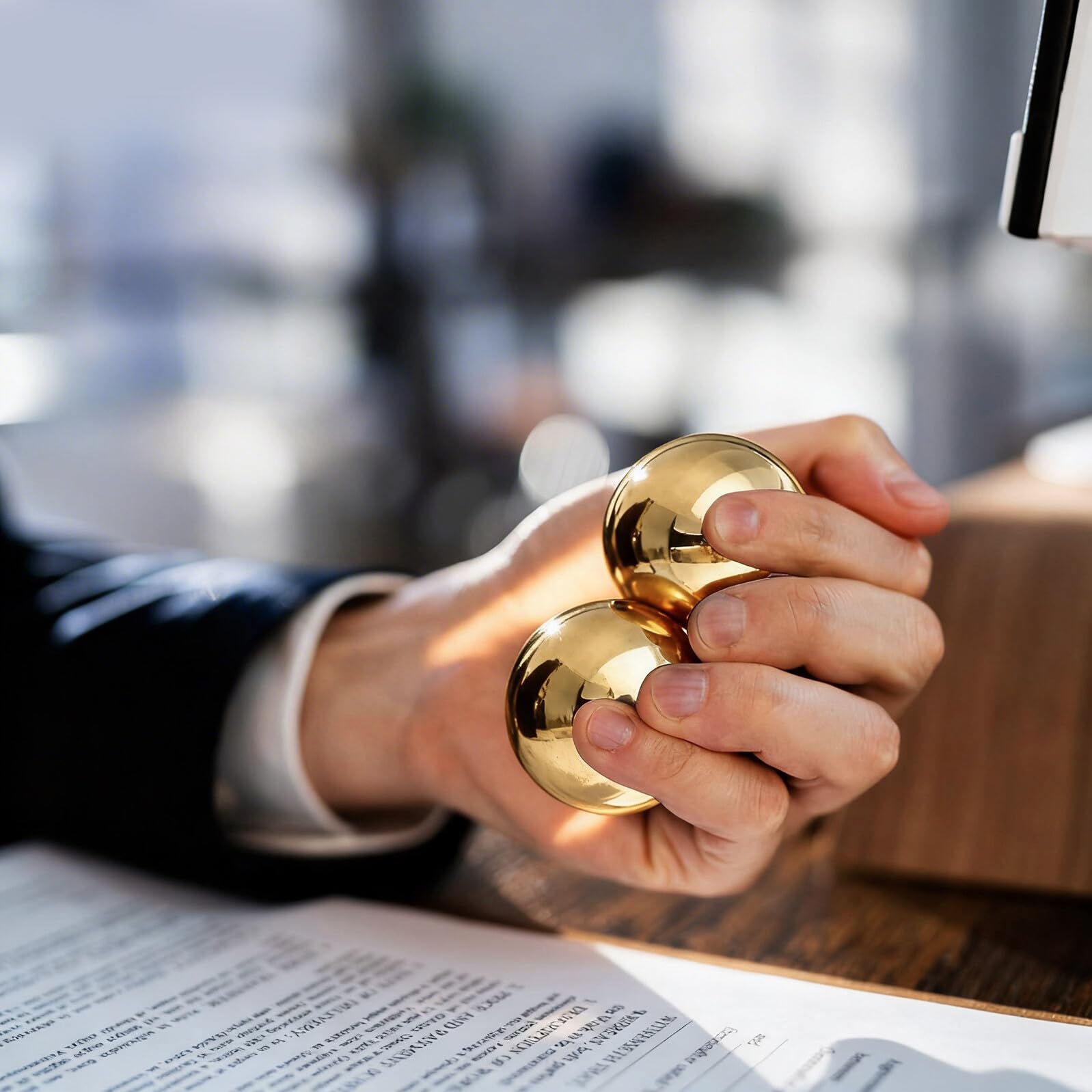 2 Stück Massagekugeln aus Messing Tragbare Metall Handbälle für Handflächenmassage und Effektives Handtraining Golden Kompakt und Robust