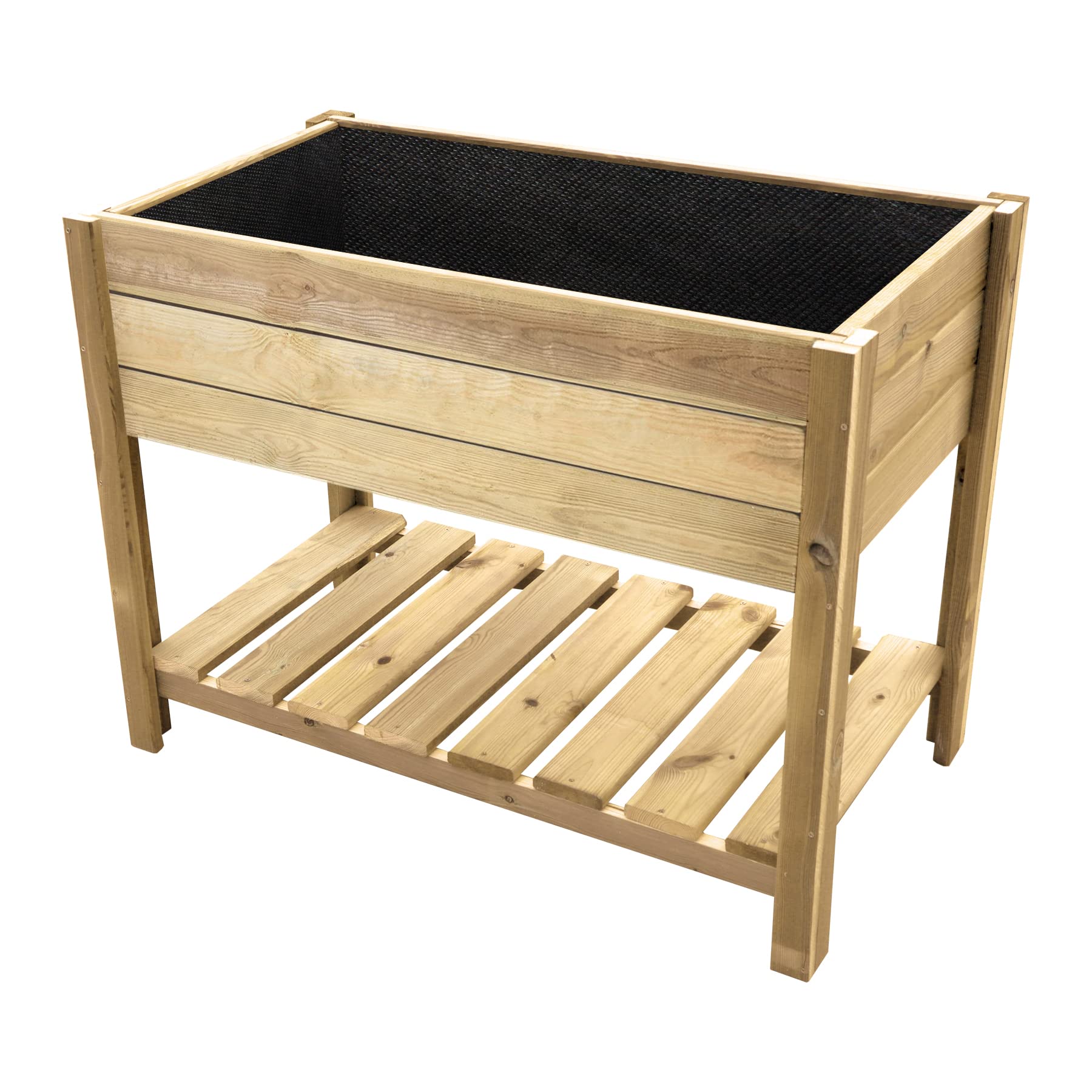 PLANTAWA Mesa de Cultivo Terra 100, Mesa Rectangular para Jardín Balcón y Terraza, Huerto Urbano de Madera 76 x 98 x 56 cm