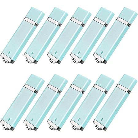 TOPESEL 10PCS 16GB USB 2.0 Flash Drive -Bulk Pack-Memory Storage Thumb Stick Light Blue