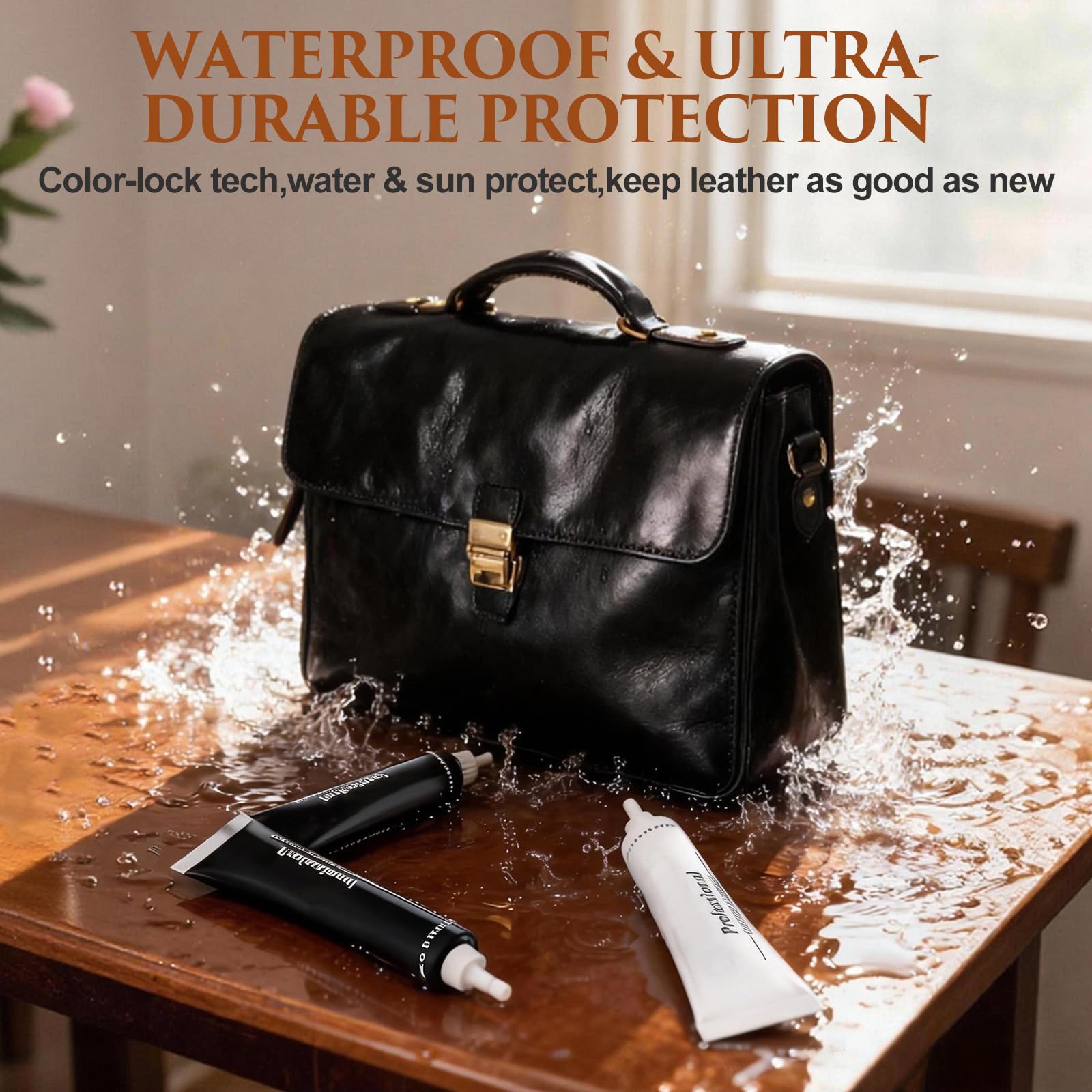 GLOWPOINT Black Leather Repair Kit for Furniture, Car Seats, Sofa, Jacket, and Purse, Vinyl Repair Kit with Super Easy Instructions to Match Any Color, Restore Any Glossy Leather Surface - 4