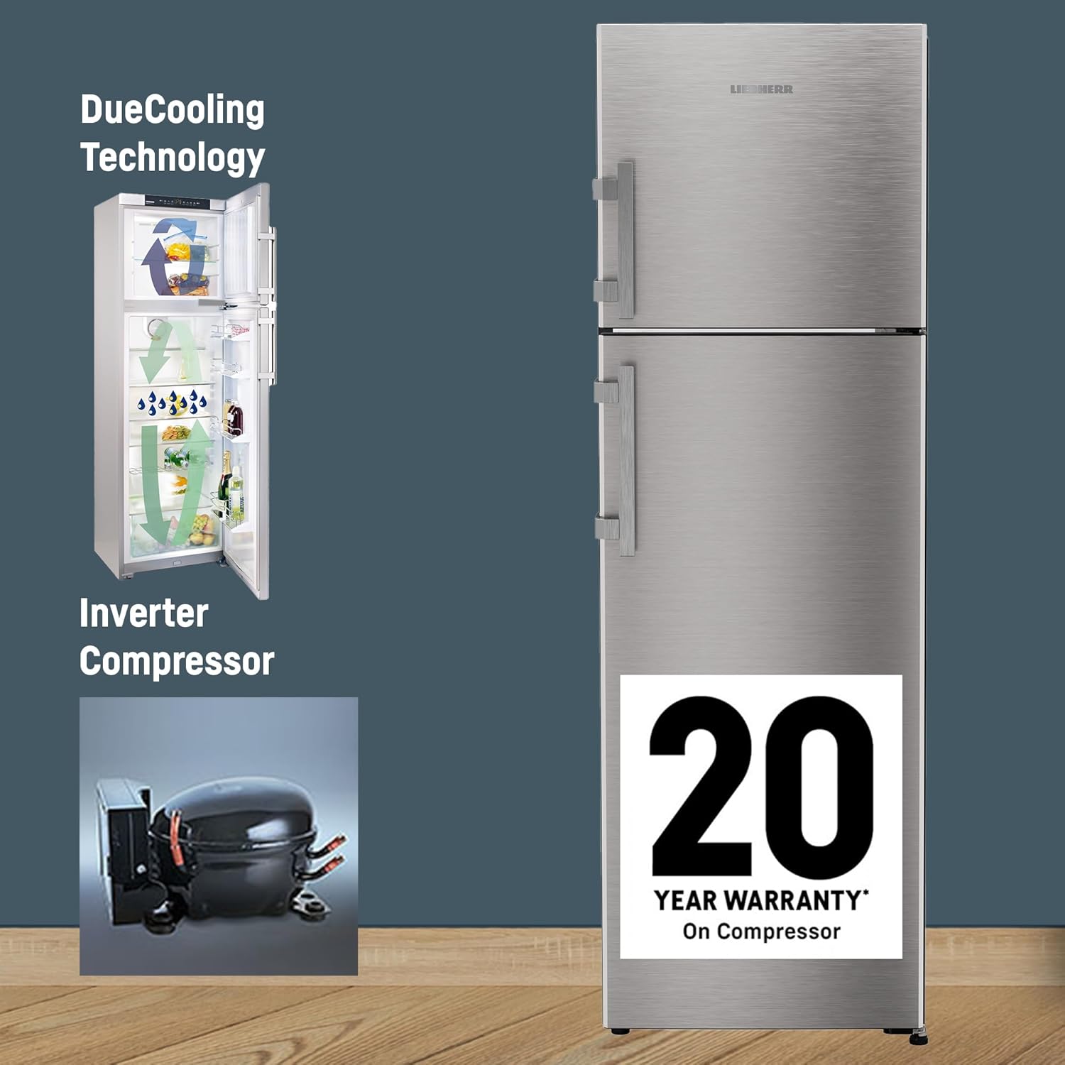 Liebherr 316L 2 Star inverter, Hot to Cool, Lever Handle, Frost Free Double Door Refrigerator, Duo cooling, 20 Yrs Warranty on Compressor, Freezer 67L,Vegetable Organiser, Stainless steel(2024 Model) Liebherr 316L 2 Star inverter, Hot to Cool, Lever Handle, Frost Free Double Door Refrigerator, Duo cooling, 20 Yrs Warranty on Compressor, Freezer 67L,Vegetable Organiser, Stainless steel(2024 Model)