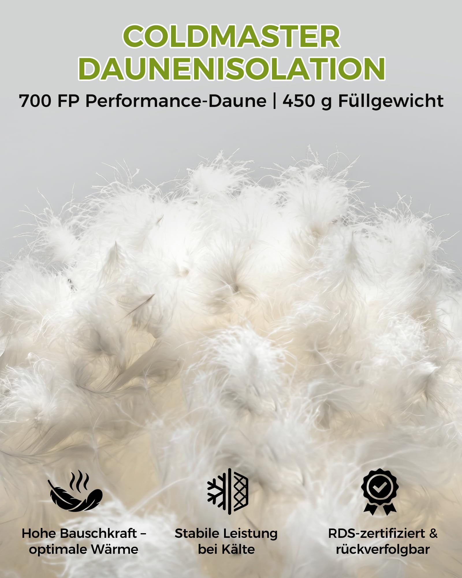 ATEPA 700FP Daunenschlafsack für Erwachsene, Ultraleichter 0 Grad Mumienschlafsack mit RDS Daunen & recyceltem 15D Nylon für Backpacking Camping Wandern, ISO Limit 35°F